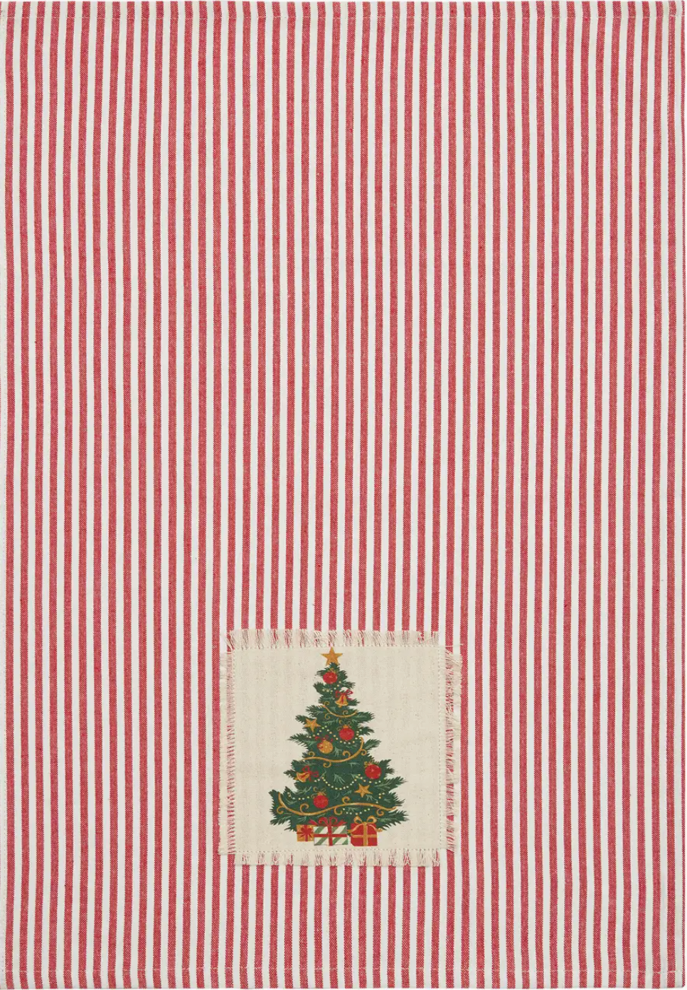 Holiday Patch Stripe Tree Kitchen Towel