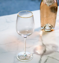 Load image into Gallery viewer, Gold Rimmed Wine Glass

