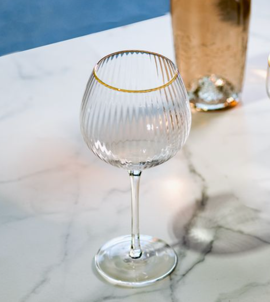 Gold Rimmed Wine Glass
