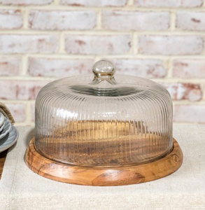 Wood Base + Glass Dome