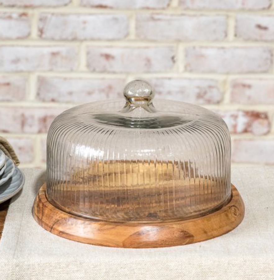Wood Base + Glass Dome