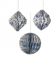 Load image into Gallery viewer, Blue Patterned Paper Ornament
