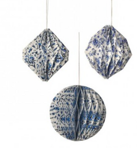 Blue Patterned Paper Ornament