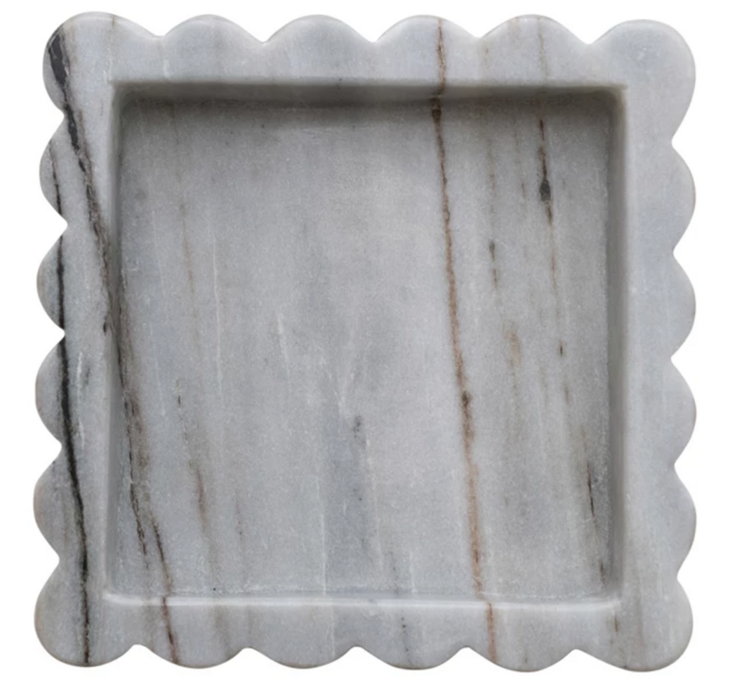 Marble Scalloped Tray