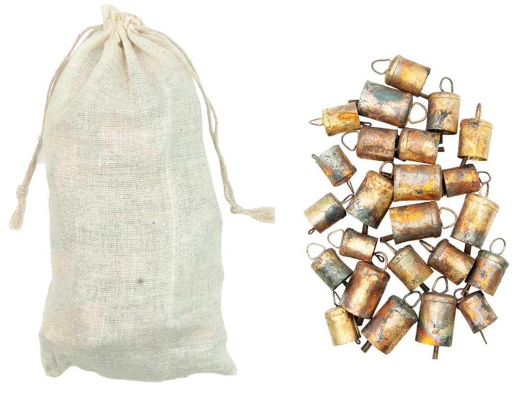 Metal Bells in Muslin Bag