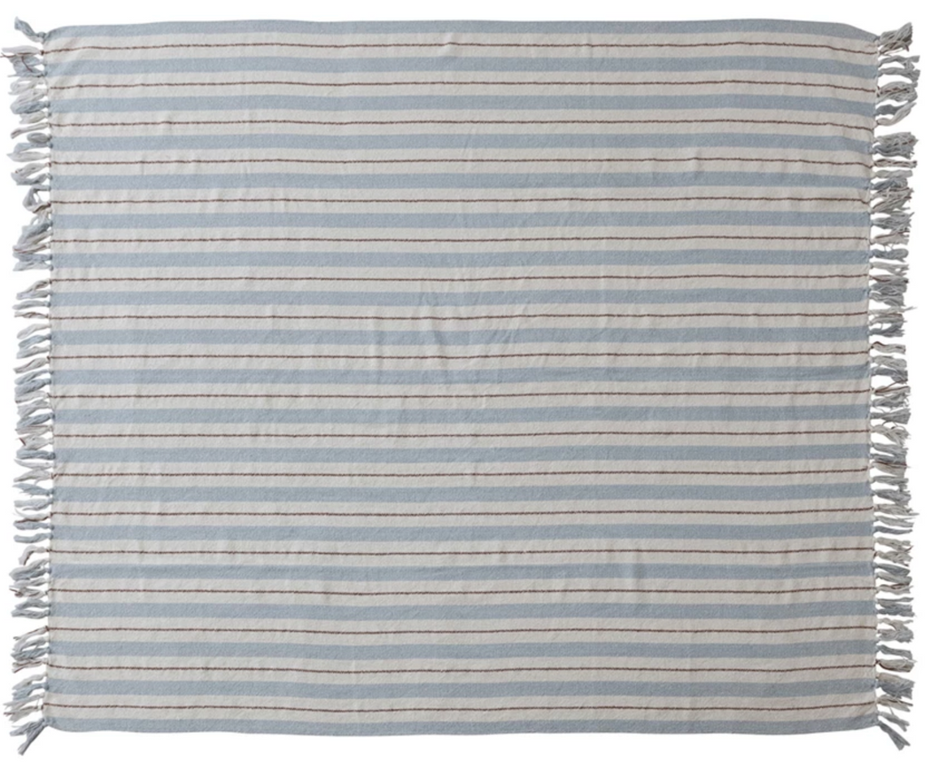 Woven Recycled Cotton Blend Throw