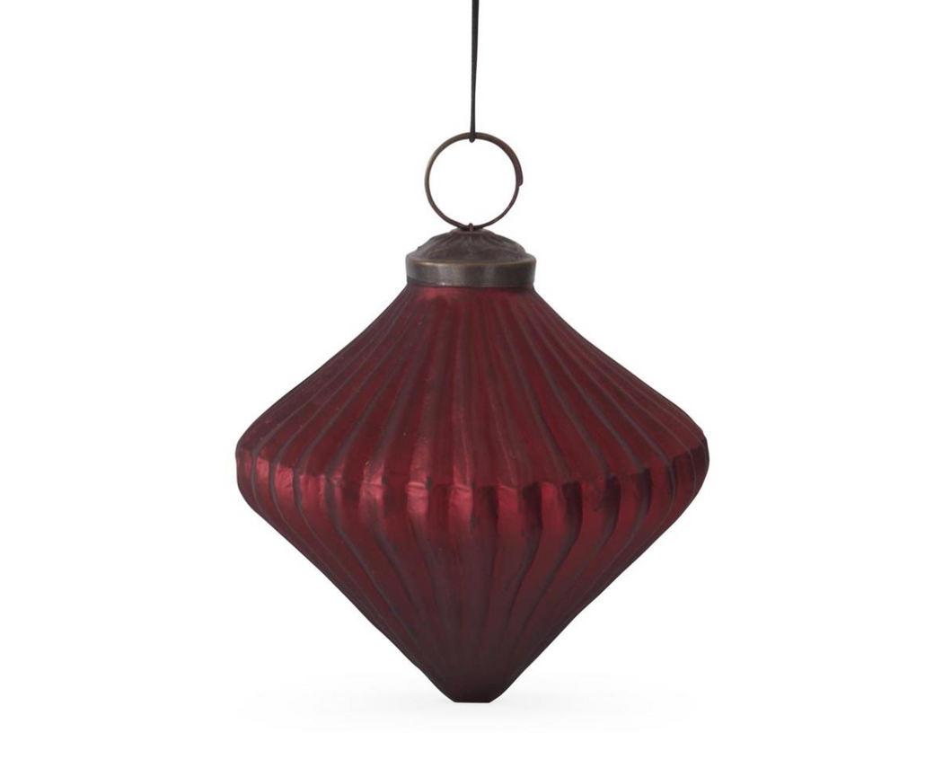 Burnt Red Glass Ornament