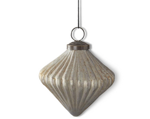 Burnt Gray Glass Onion Ornament