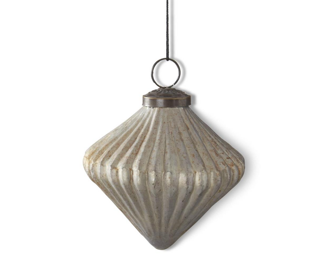 Burnt Gray Glass Onion Ornament