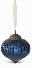 Load image into Gallery viewer, Crackled Blue Glass Ornament
