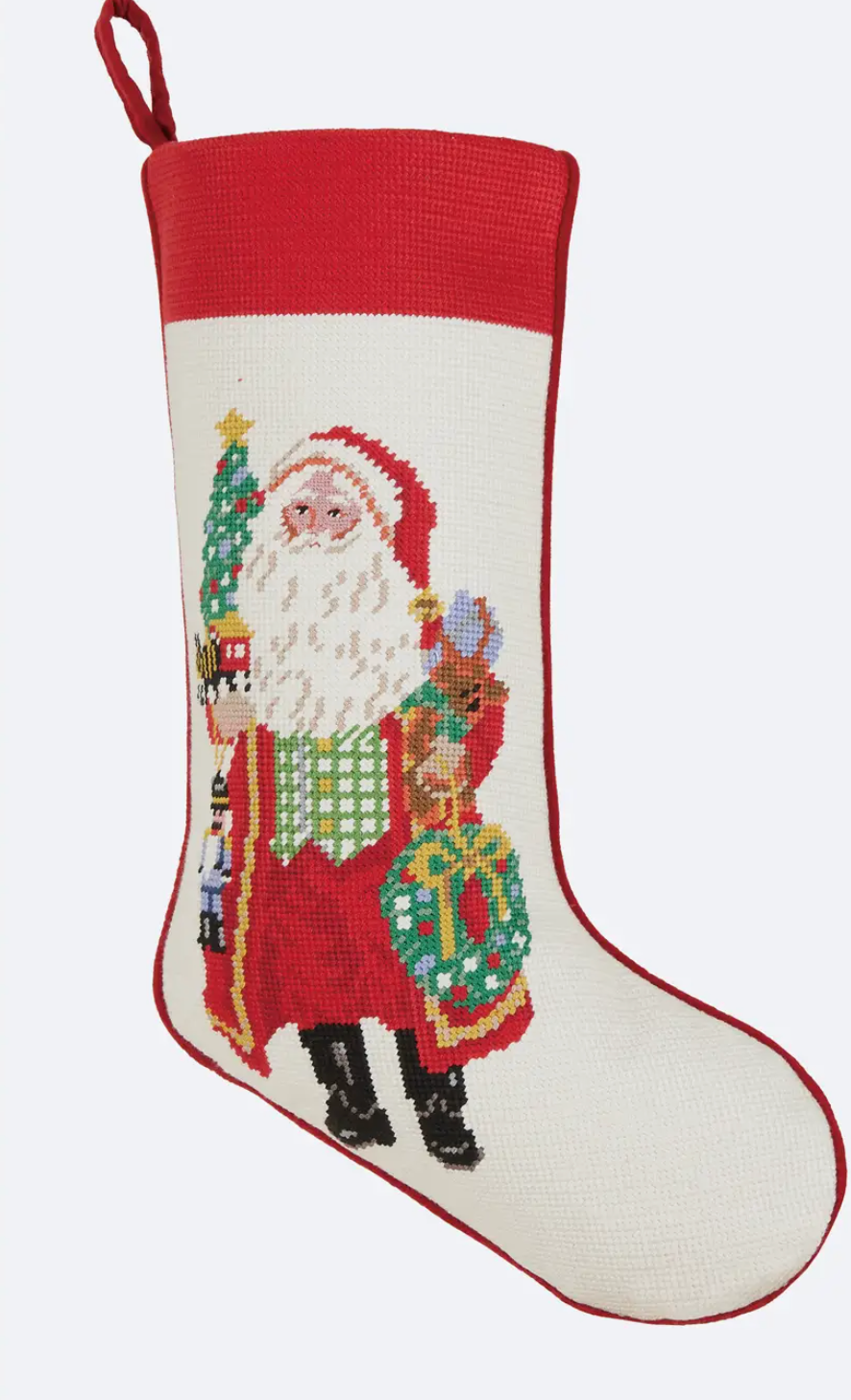 Spirits Bright Embroidered Stocking