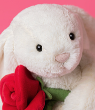 Load image into Gallery viewer, Jellycat Cream Bunny w/Rose
