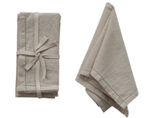 Load image into Gallery viewer, Cotton &amp; Linen Napkins with Border Stitch
