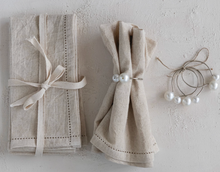Load image into Gallery viewer, Cotton &amp; Linen Napkins with Border Stitch
