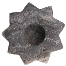 Load image into Gallery viewer, Carved Travertine Taper Holder
