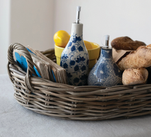 Load image into Gallery viewer, Stoneware Oil Cruet with Floral Pattern
