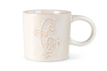 Load image into Gallery viewer, White Floral Initial Mug
