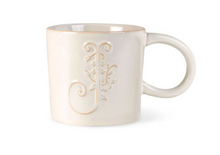 Load image into Gallery viewer, White Floral Initial Mug

