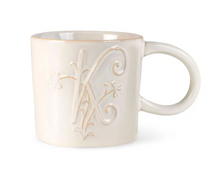 Load image into Gallery viewer, White Floral Initial Mug
