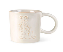 Load image into Gallery viewer, White Floral Initial Mug
