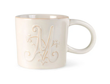 Load image into Gallery viewer, White Floral Initial Mug
