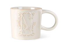 Load image into Gallery viewer, White Floral Initial Mug
