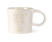 Load image into Gallery viewer, White Floral Initial Mug
