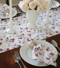 Load image into Gallery viewer, Garden Vine Red Floral Table Runner
