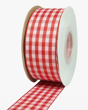 Load image into Gallery viewer, 1 1/2" Gingham Check Ribbon | Red/Pink | 25 Yard Roll
