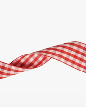 Load image into Gallery viewer, 1 1/2" Gingham Check Ribbon | Red/Pink | 25 Yard Roll
