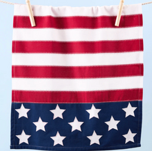 Load image into Gallery viewer, Americana Flag Embellished Dishtowel
