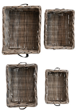 Load image into Gallery viewer, Rattan + Leather Nesting Basket
