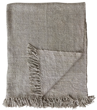 Load image into Gallery viewer, Beige Woven Viscose Throw with Fringe
