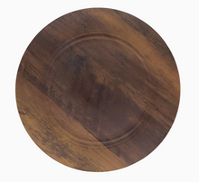 Load image into Gallery viewer, Sleek Faux Wood Charger Plate
