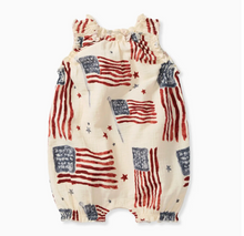 Load image into Gallery viewer, American Flag Baby Girl Bubble Romper
