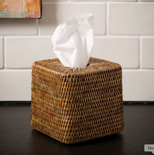 Load image into Gallery viewer, Burma Rattan Tissue Cover- Brown
