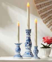 Load image into Gallery viewer, Dynasty Taper Holder- Blue + White
