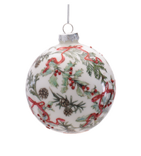 Load image into Gallery viewer, Holly Glass Ornament
