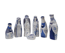 Load image into Gallery viewer, Blue + White Ceramic Nativity
