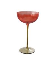 Load image into Gallery viewer, Red &amp; Green Stemmed Glass
