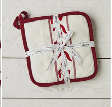 Load image into Gallery viewer, Pot Holder, Merlot Red Tulip, Set of 2
