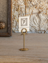Load image into Gallery viewer, Antique Gold Place Card Holder
