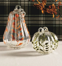 Load image into Gallery viewer, Painted Glass Pumpkin Sitter
