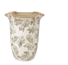 Load image into Gallery viewer, Pine Stoneware Scalloped Vase
