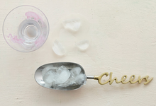 Load image into Gallery viewer, Stainless Steel Scoop w/ Brass Handle "Cheers”
