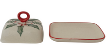 Load image into Gallery viewer, Hand-Painted Stoneware Butter Dish
