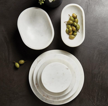 Load image into Gallery viewer, White Marble Footed Tray
