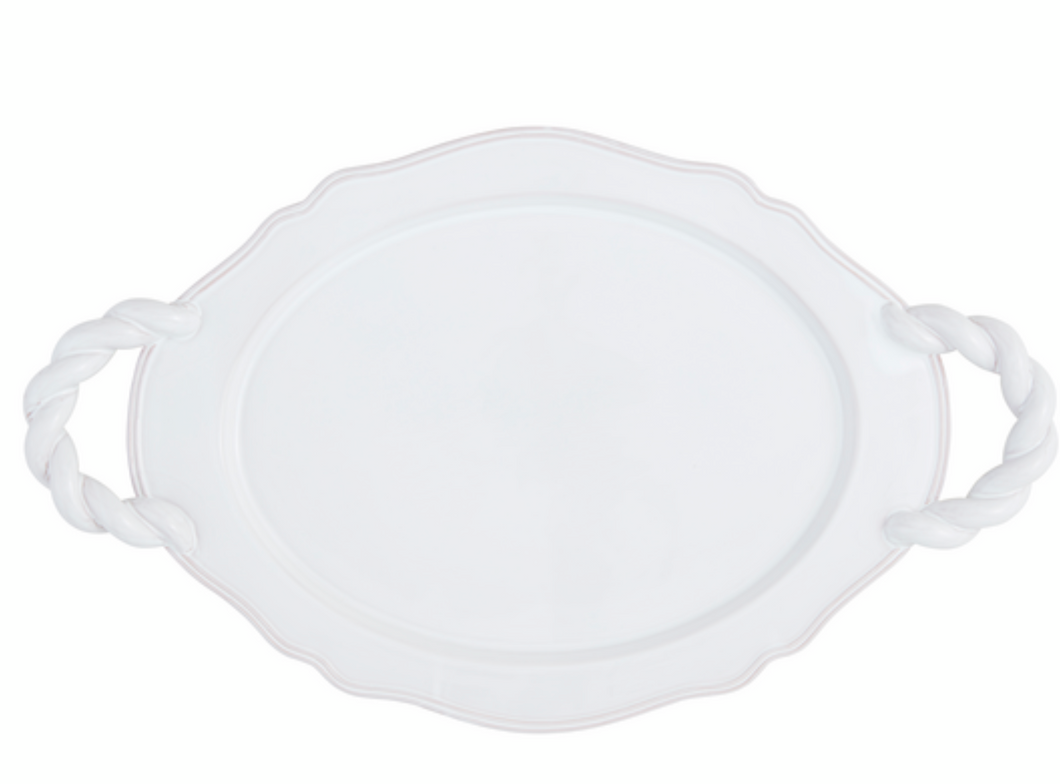 Twisted Handle Ceramic Platter