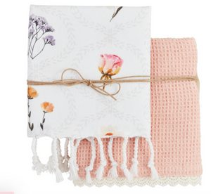 Trellis Flower Dish Towels