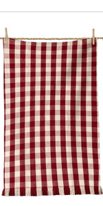 Tea Towels - Red Block Print Silhouette